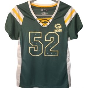 NFL Green Bay Packers Clay Matthews Women's Jersey Sequin Lace-Up, Size Medium
